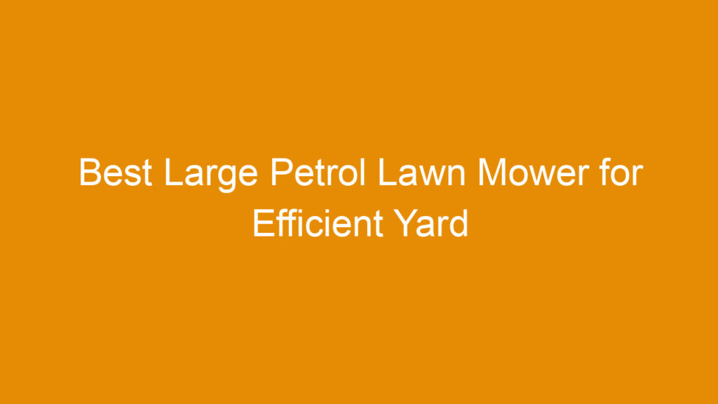 Best Large Petrol Lawn Mower for Efficient Yard Maintenance in 2025