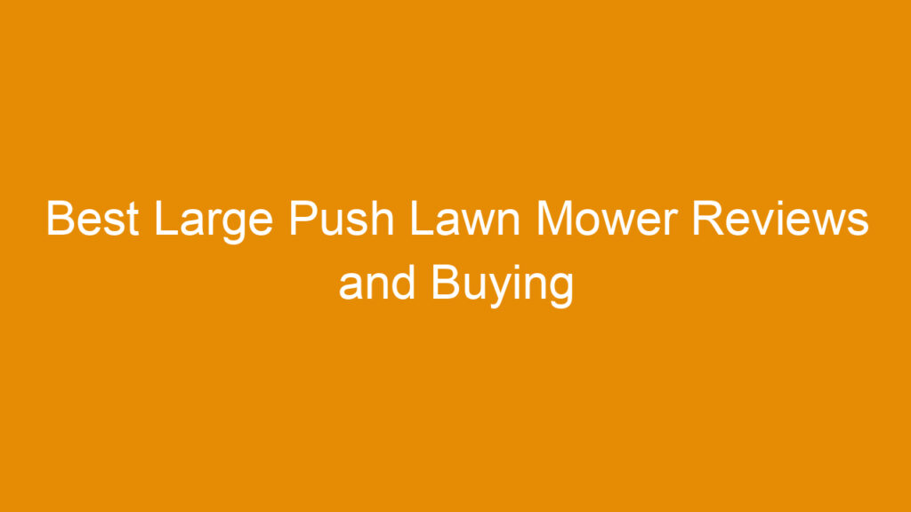 Best Large Push Lawn Mower Reviews and Buying Guide 2025