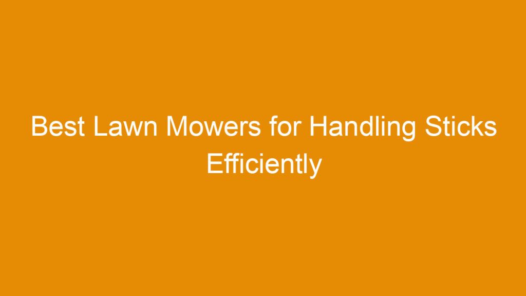 Best Lawn Mowers for Handling Sticks Efficiently and Reliably