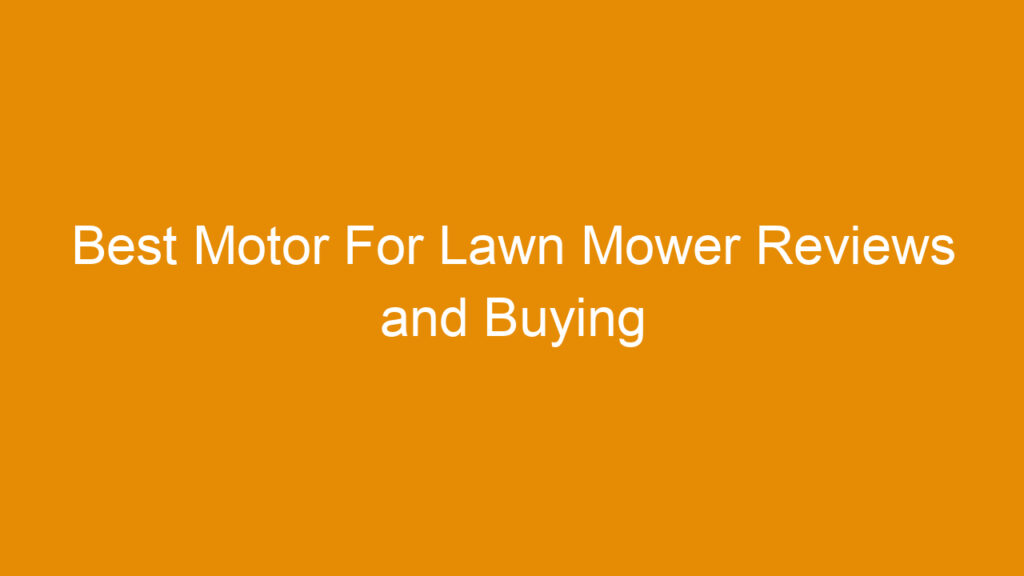 Best Motor For Lawn Mower Reviews and Buying Guide 2025