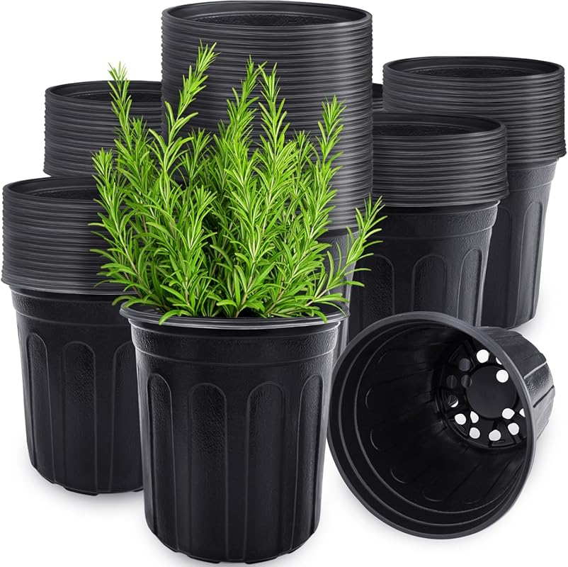 Anyumocz 60-Pack 1 Gallon Flexible Nursery Pots: Thickened Soft Plasti
