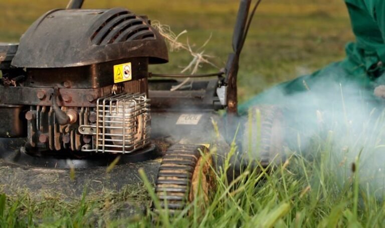 Lawn Mower Smoking White Smoke
